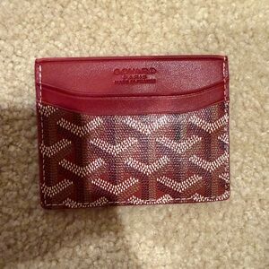 Goyard Burgundy and White Card Holder